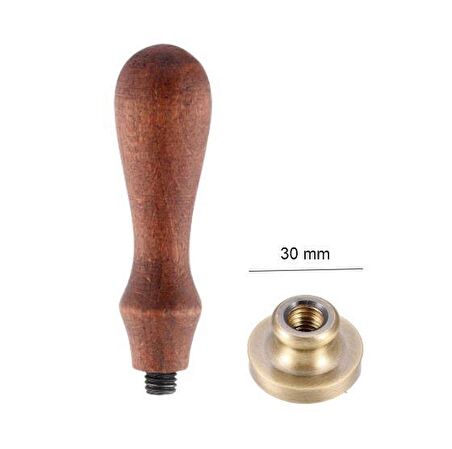 Boş Mum Mühür Bronz Damga Kafası Yuvarlak 30mm Bronz