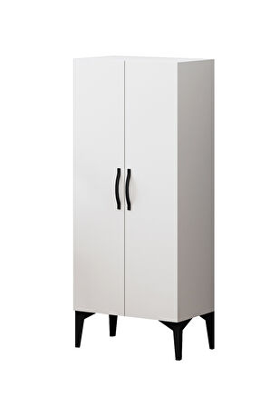 Erzak Dolabı Köşe 135 cm Çok Amaçlı Dolap Kiler Dolabı Beyaz
