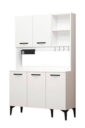 Riva Kahve Köşesi 3 Sepet Raflı 3 Kapaklı Airfry Kiler Dolabı Çok Amaçlı Beyaz
