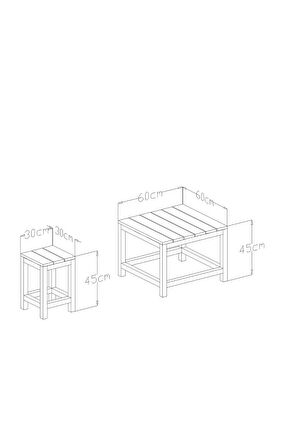 GİVAYO WOOD'S ARES ÇAM BAHÇE BALKON MUTFAK 3'LÜ SET 2 SANDALYE 1 MASA