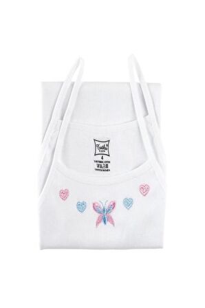 Tutku Kız Çocuk İp Askılı Atlet %100 Pamuk 6'Lı Paket TRNT10034