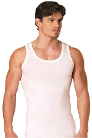 Erkek Beyaz 5'Li Paket %100 Pamuk Klasik Penye Atlet AdaEfsun