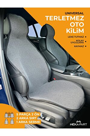 Meka Part Oto Koltuk Koruyucu Kılıf 5 Parça Universal Füme 2+3 %100 Pamuk