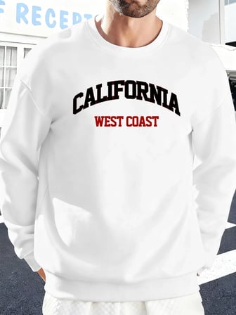 Kaliforniya Batı Yakası Baskılı Sonbahar Kazak Çift Spor Polar Sweatshirt Sokak Modası Sokak