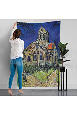 Vincent van Gogh Auvers'deki Kilise Duvar Örtüsü-7445