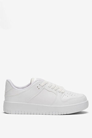 Unisex Bağcıklı Spor Sneaker Ayakkabı BEYAZ - BEYAZ