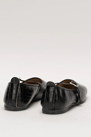 Günlük Tek Kemer Kadın Babet Ayakkabı SİYAH