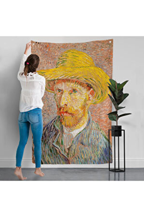 Vincent van Gogh - Hasır Şapkalı Otoportre Duvar Örtüsü-7449