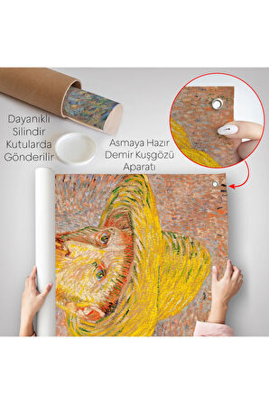 Vincent van Gogh - Hasır Şapkalı Otoportre Duvar Örtüsü-7449