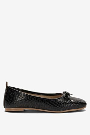 Fiyonklu Günlük Kadın Babet Ayakkabı SİYAH