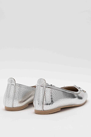 Fiyonklu Günlük Kadın Babet Ayakkabı GÜMÜŞ