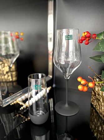 Wanelli Wn1171 Ballet Siyah Ayklı Büyük Su Bardak 6 Lı 680 Ml
