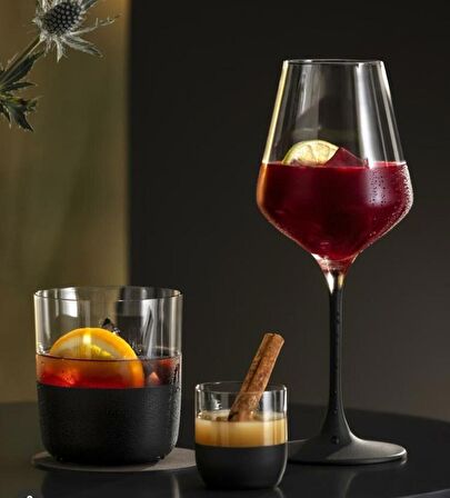 Wanelli Wn1176 Ballet Siyah Meşrubat Bardak 6 Lı 550 Ml