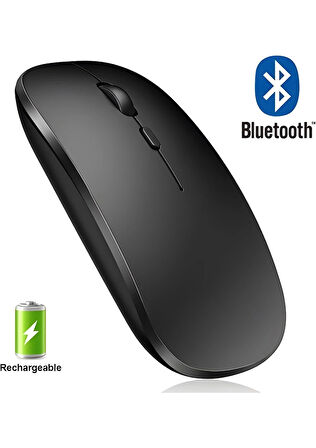 AnaWay shopping Bluetooth Şarjlı 2.4GHz Kablosuz Mouse | Sessiz Tıklama | Ergonomik Tasarım | Telefon,Tablet, PC, Mac, Laptop Uyumlu