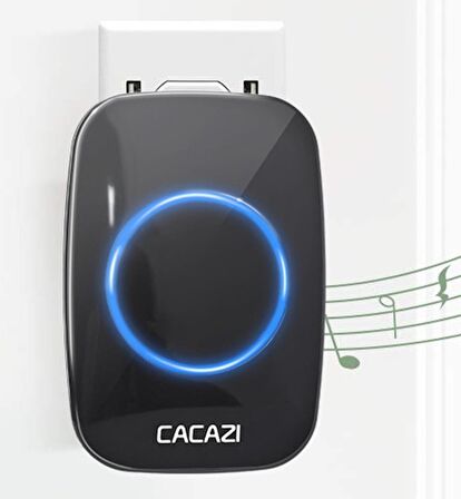 Cacazi 2 Buton 1 Alıcı Kablosuz Uzaktan Kumandalı LED Kapı Zili