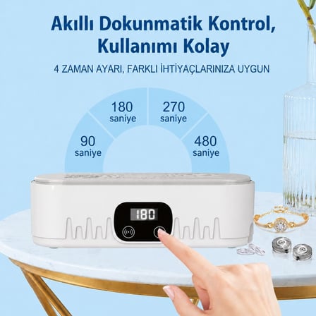 HyMark Ultrasonik Temizleyici Gözlük Takı Temizleme Makinesi 220V Dijital Ultrasonik Yıkama Cihazı