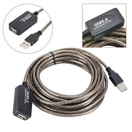 TriLine 10 Metre USB2.0 Sinyal Güçlendirici Profesyonel Çipli Usb Extension Uzatma Kablosu