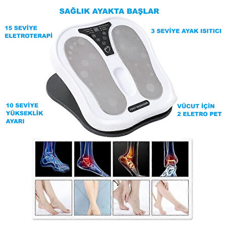 HyMark Ayak Masaj Cihazı Kumandalı Elektrikli Akupunktur Noktaları Ayak Bacak Terapisi
