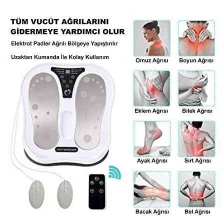 HyMark Ayak Masaj Cihazı Kumandalı Elektrikli Akupunktur Noktaları Ayak Bacak Terapisi