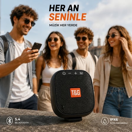 TriLine TG-444 Kablosuz Bluetooth Hoparlör Bisiklet Uyumlu Taşınabilir Outdoor Speaker FM Radyo USB/TF Kart Destekli