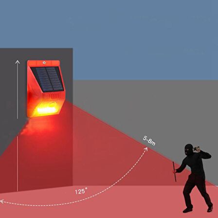 UpWay Güneş Enerjili Solar Sesli Alarm Sistemi 129 dB Sesli PIR Hareket Sensörlü Kumandalı