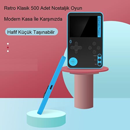 TriLine Retro Klasik 500 Oyun 2.4 inç Renkli LCD Ekran 6.5mm Slim Kasa Taşınabilir El Atarisi