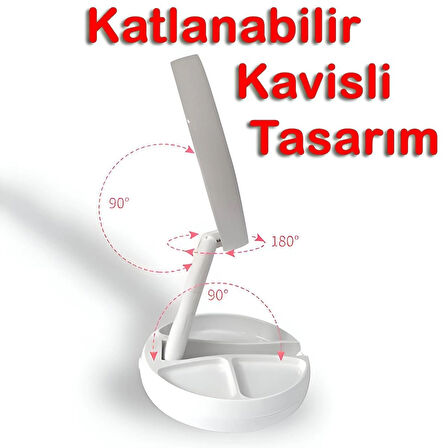 Işıklı Büyüteçli Makyaj Aynası, 10x Büyüteçli 21 Led Işıklı Seyahat Makyaj Aynası, Çift Taraflı Kompakt Ayna, Makyaj Masası ve Seyahat için Işıklı Makyaj Aynası.