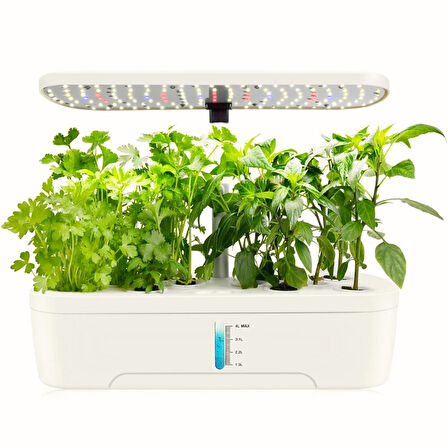 HyMark Hidroponik Topraksız 12 Bölmeli Bitki Yetiştirme Kiti 3 Mod 139 LED Tam Spekturumlu Bahçe Kiti