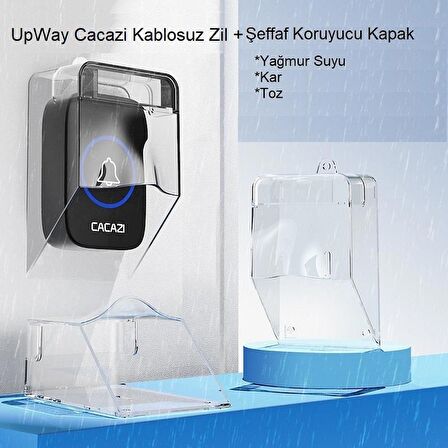 UpWay Ledli 60 Melodi Cacazi Kablosuz Kapı Zili + Koruyucu Kapak