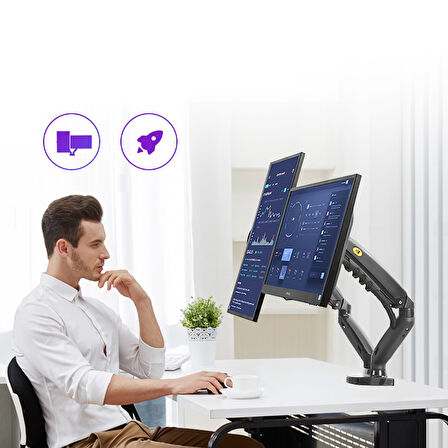 TriLine NB F160 North Bayou 17-30" Çift Kol Monitör Tutucu Vesa Monitör Standı