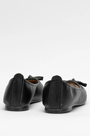 Fiyonklu Günlük Kadın Babet Ayakkabı SİYAH - BEJ