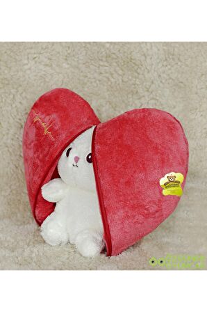 Sürprizli Pelüş Kalp Tavşan 50 Cm