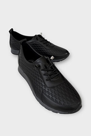 Kadın Günlük Hafif Mevsimlik Rahat Akıllı Bağcık Ortopedik Casual Ayakkabı SİYAH