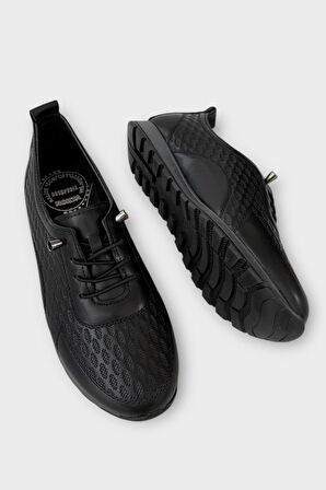 Kadın Günlük Hafif Mevsimlik Rahat Akıllı Bağcık Ortopedik Casual Ayakkabı SİYAH