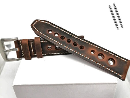 Tissot  &   Fossil  Uyumlu   Crayz   Hakiki   Deri   22  mm  KAHVERENGİ