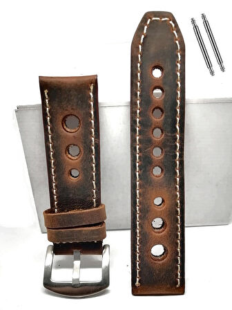 Tissot  &   Fossil  Uyumlu   Crayz   Hakiki   Deri   22  mm  KAHVERENGİ