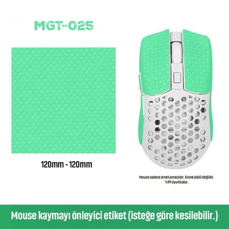 Mouse Tape Kaydırmaz Etiket – Kesilebilir Yapışkanlı Mouse Kayma Önleyici Bant 150×110 mm MGT-025