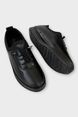 Kadın Günlük Hafif Mevsimlik Rahat Akıllı Bağcık Ortopedik Casual Ayakkabı SİYAH - SİYAH