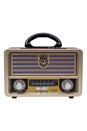 Everton Rt-569  Bluetooth Fm-Usb-Tf-Aux Güneş Enerjili Şarjlı Nostaljik Radyo