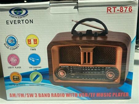 Everton Rt-876 Bluetooth Fm-Usb-Tf-Aux Şarjlı Nostaljik Radyo