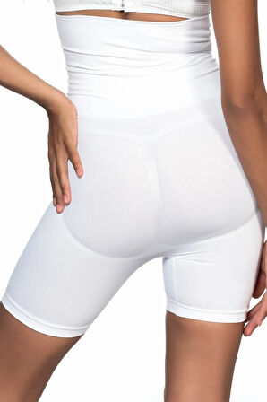 Dikişsiz Süper Double Boxer Korse - Beyaz