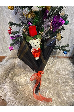 yılbaşı hediyesi,sevgiliye,anneye,öğretmene hediye ayıcıklı buket