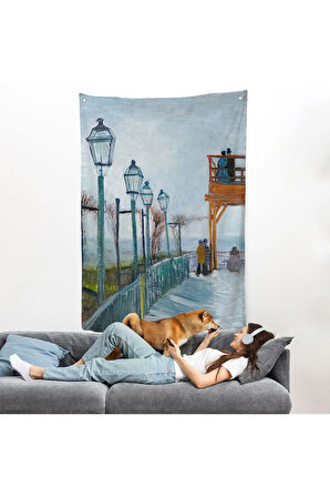 Vincent van Gogh -Moulin de Blute-Fin Montmartre'deki TerasDuvar Örtüsü-7454