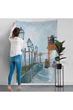 Vincent van Gogh -Moulin de Blute-Fin Montmartre'deki TerasDuvar Örtüsü-7454