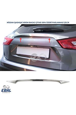 Nissan Qashqai Krom Bagaj Çıtası 2014 Üzeri P. Çelik