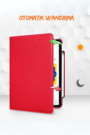 Qpen iPad 3 9.7 inç Uyumlu 360° Tablet Deri Kılıf