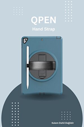 Qpen iPad 2022 10.9 (10.nesil)  Uyumlu Hand Strap Tablet Kılıfı 