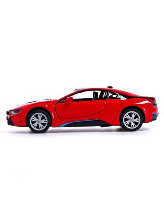 Kinsmart BMW İ8 Metal Diecast Çek Bırak 1:34 Ölçek Araba