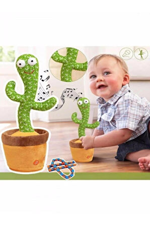 konuşan dans eden müzikli ışıklı saksı kaktüs peluş oyuncak