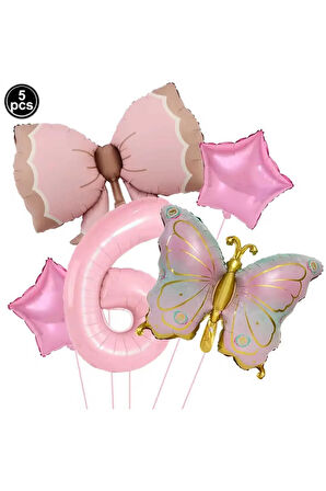 MAKARON FİYONK KELEBEK FOLYO YAŞ BALON SET